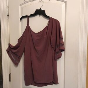 Elegant Mauve Cold Shoulder Top, New with Tags!
